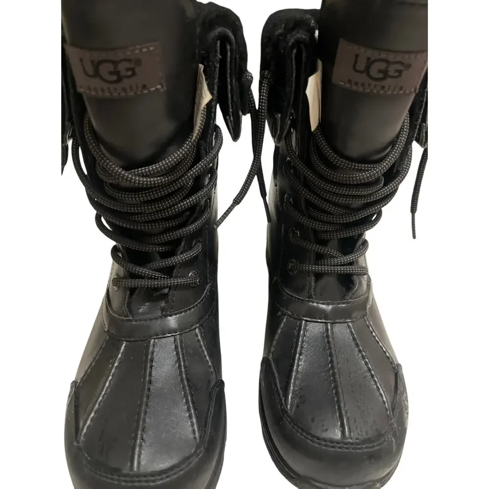 Ugg Kid's Butte II Snow Waterproof Boots Black Big Kid's Size 6 Original Box